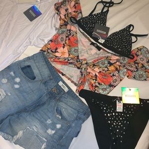 Bikini, shorts, top and dress!